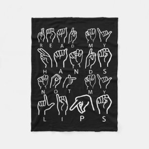 Awareness Asl Sign Language American Sign Language Fleece Blanket