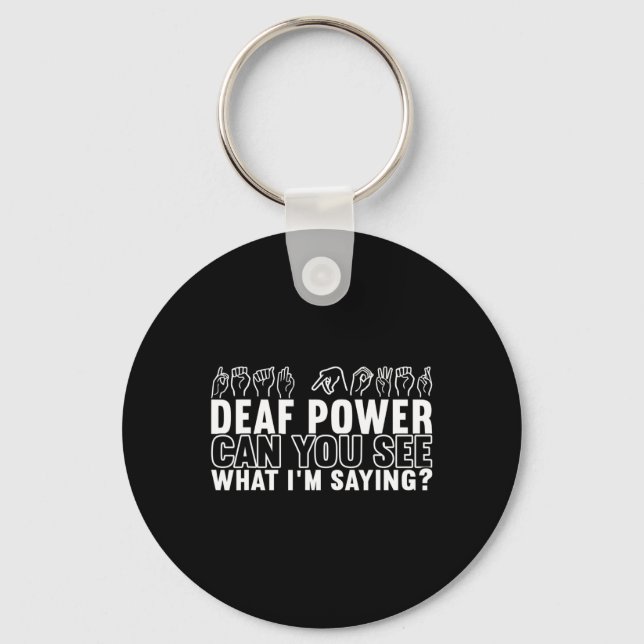 Awareness Asl Sign Language American Sign Language Keychain (Front)