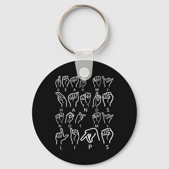 Awareness Asl Sign Language American Sign Language Keychain (Front)