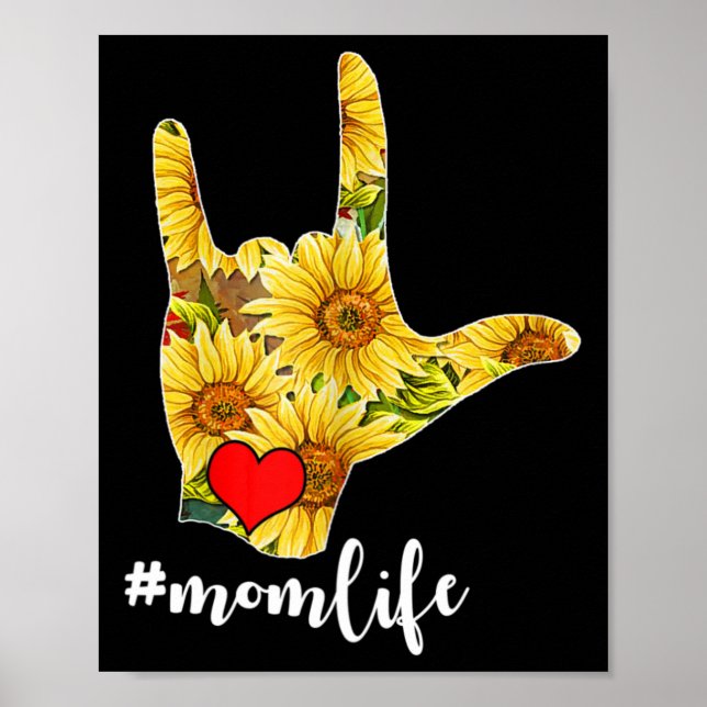 Awareness Asl Sign Language Sunflower I Love You M (Front)