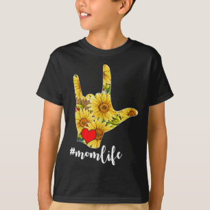 Awareness Asl Sign Language Sunflower I Love You M T-Shirt