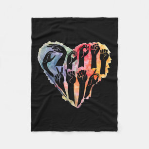 Awareness Be Kind Asl Heart Anti Bullying Fleece Blanket