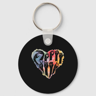Awareness Be Kind Asl Heart Anti Bullying Keychain