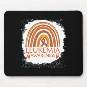 Awareness Bleached Rainbow Orange Ribbon Men Mouse Pad