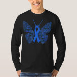 Awareness Blue Ribbon Fight Hope Cure Butterfly T-Shirt<br><div class="desc">Awareness Blue Ribbon Fight Hope Cure Butterfly</div>