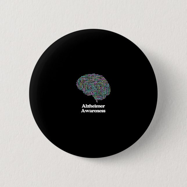 Awareness Brain Dementia Word Cloud  2 Inch Round Button (Front)