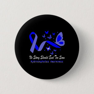 Awareness Butterflies Support Blue Ribbon 2 Inch Round Button