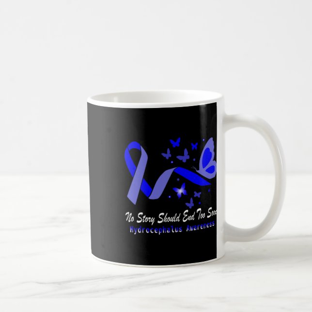 Awareness Butterflies Support Blue Ribbon  Coffee Mug (Right)