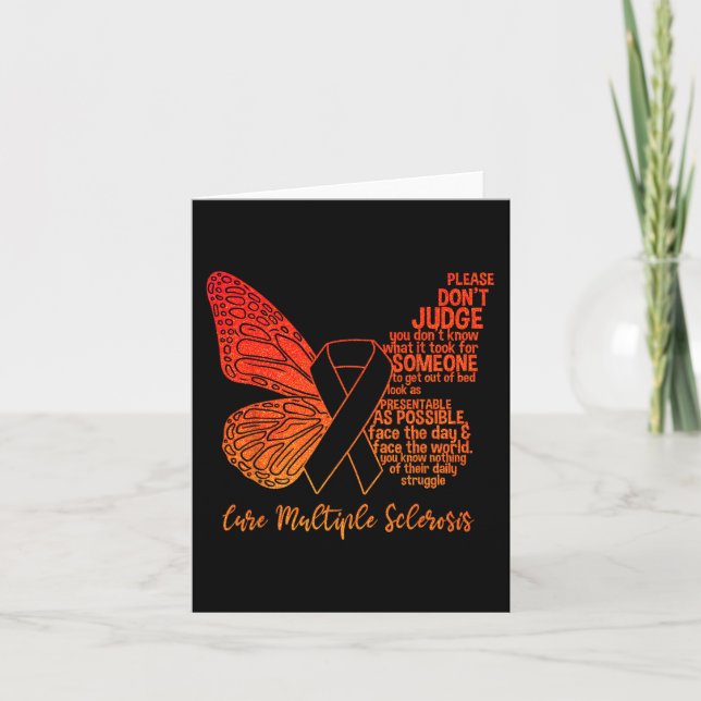 Awareness Butterfly Multiple Sclerosis Awareness  Card (Front)