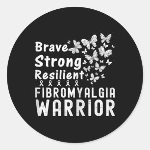 Awareness Chronic Illness Warrior Women Girls Classic Round Sticker