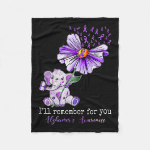 Awareness Cute Elephant I Will Remember For You 2 Fleece Blanket