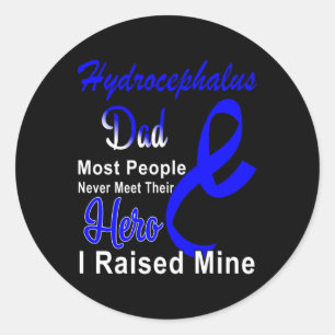 Awareness Dad Blue Ribbon Father Support  Classic Round Sticker