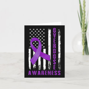 Awareness Day Usa American Flag Overdose Awareness Card