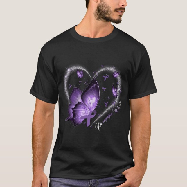 Awareness Day Warrior Survivor Butterfly Heart  T-Shirt (Front)