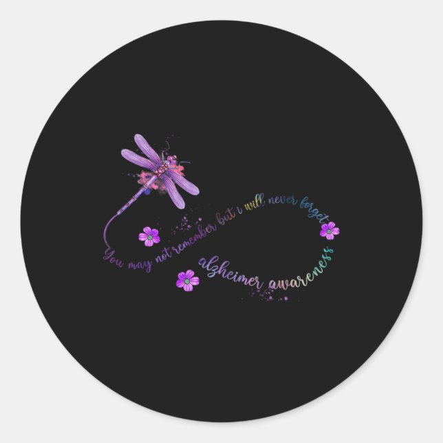 Awareness Dragonfly You May Not Remember Butterfly Classic Round Sticker (Front)
