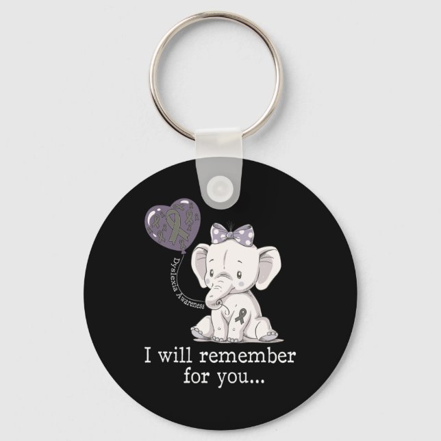 Awareness Elephant  Keychain (Front)