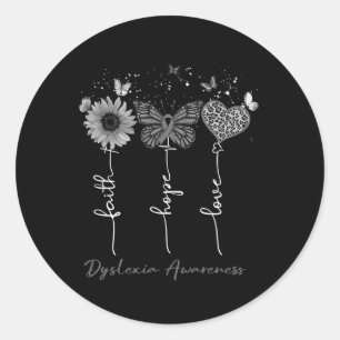 Awareness Faith Hope Love Leopard Sunflower Classic Round Sticker