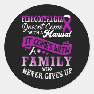 Awareness Family Purple Ribbon Support 1 Classic Round Sticker