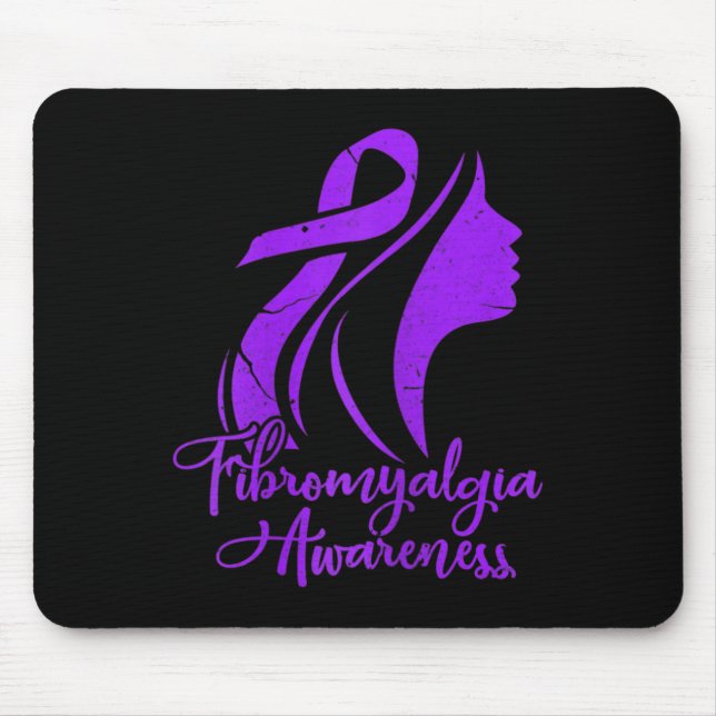Awareness Fibro Warrior Fighter Patient Grunge  Mouse Pad (Front)
