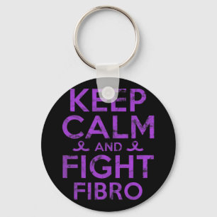 Awareness Fight Fibro Fighter Warrior Grunge Keychain