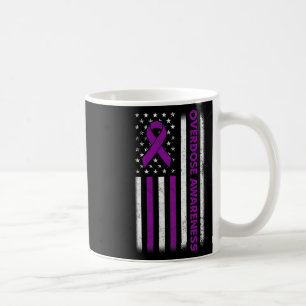 Awareness Flag Purple Ribbon Addiction Recovery 2 Coffee Mug