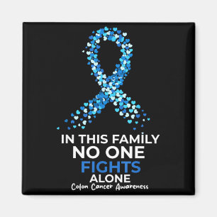Awareness for colourectal & colon cancer blue magnet