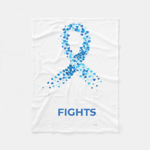 Awareness for Colourectal Colon Cancer Blue Suprt Fleece Blanket
