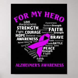 Awareness For My Hero Ribbon Heart Tee Poster