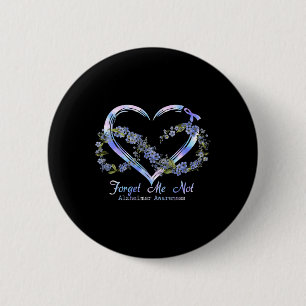 Awareness Forget Me Not Infinity Heart 2 Inch Round Button