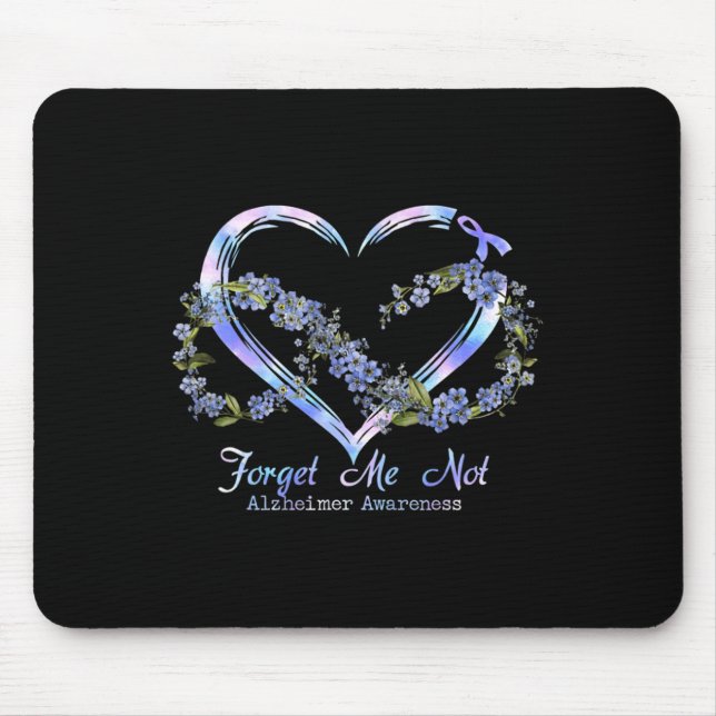 Awareness Forget Me Not Infinity Heart  Mouse Pad (Front)