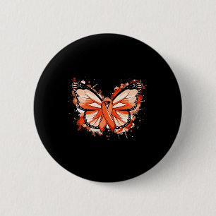 Awareness Gifts Orange Ribbon Butterfly 2 Inch Round Button