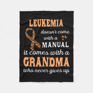 Awareness Grandma Support Leukaemia Warrior Fleece Blanket