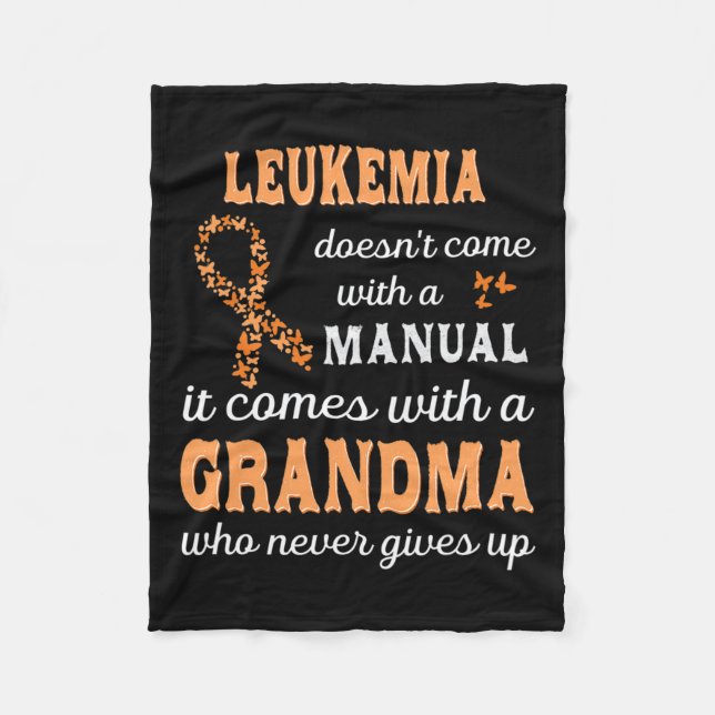 Awareness Grandma Support Leukaemia Warrior  Fleece Blanket (Front)