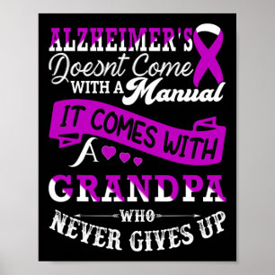 Awareness Grandpa Support Heimer Warrior  Poster