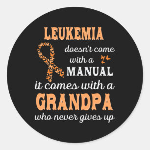 Awareness Grandpa Support Leukaemia Warrior Classic Round Sticker