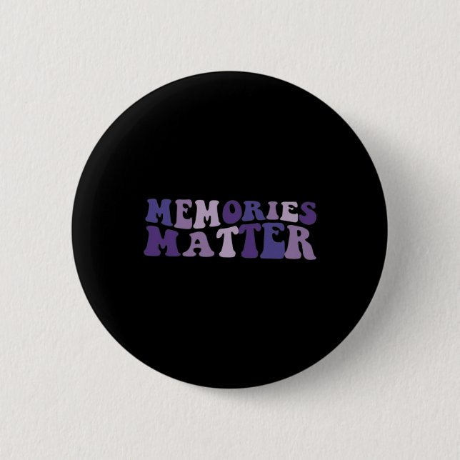 Awareness Groovy Memories Problem Purple Warrior  2 Inch Round Button (Front)