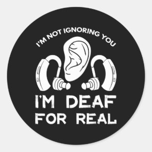Awareness Hearing Aid Asl Implant Classic Round Sticker