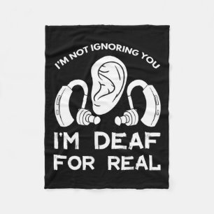 Awareness Hearing Aid Asl Implant  Fleece Blanket
