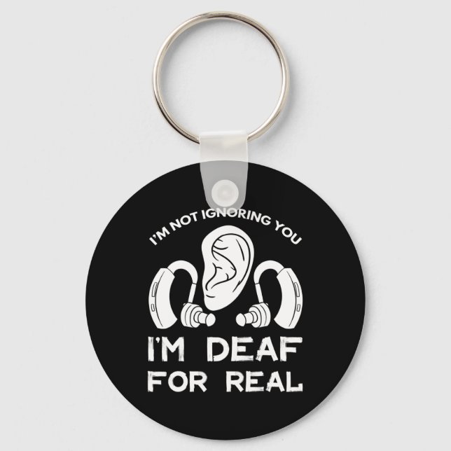 Awareness Hearing Aid Asl Implant  Keychain (Front)