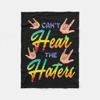 Awareness Hearing Aid Implant Asl Can't Hear The H Fleece Blanket