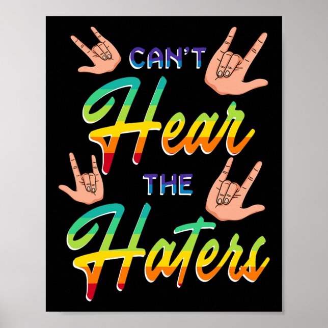 Awareness Hearing Aid Implant Asl Can't Hear The H Poster (Front)