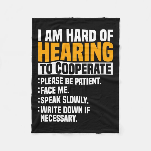 Awareness Hearing Aid Implant Asl Cooperate Please Fleece Blanket (Front)