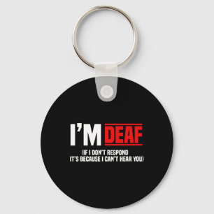 Awareness Hearing Aid Implant Asl I Can't Hear You Keychain