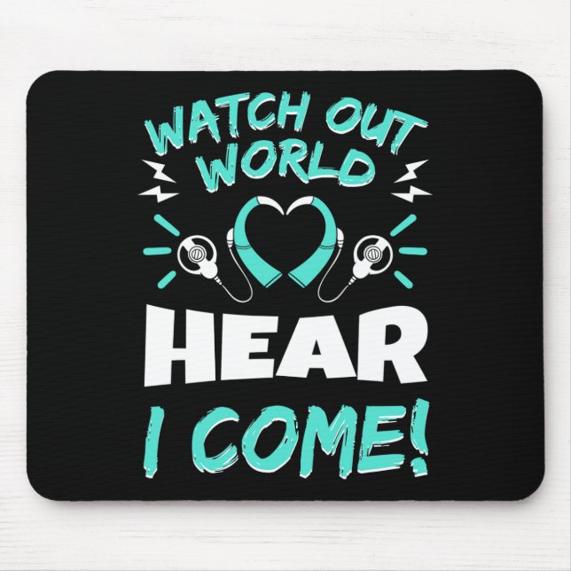 Awareness Hearing Aid Implant Asl  Mouse Pad (Front)