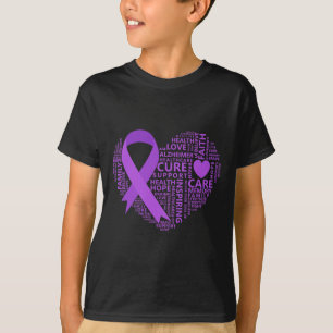 Awareness Heart Purple Ribbon T-Shirt