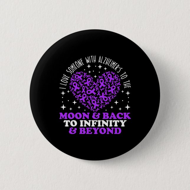Awareness Heart Ribbon  2 Inch Round Button (Front)