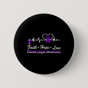 Awareness Heartbeat Christian Cross 2 Inch Round Button