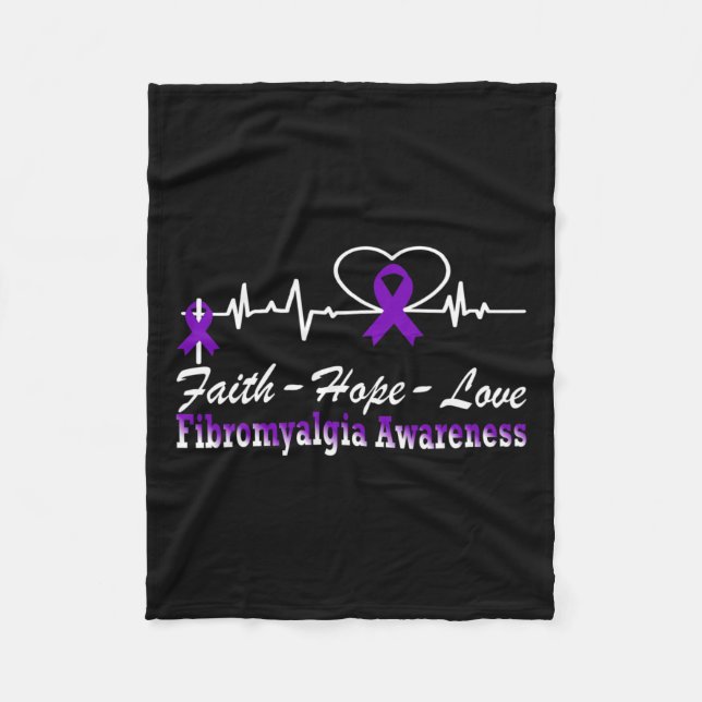 Awareness Heartbeat Christian Cross  Fleece Blanket (Front)