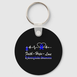 Awareness Heartbeat Christian Cross Support Keychain
