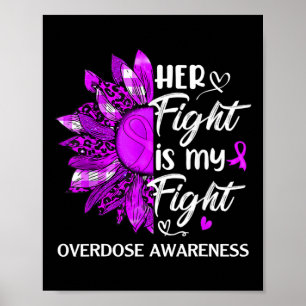 Awareness Her Fight Is My Fight Leopard Sunflower  Poster